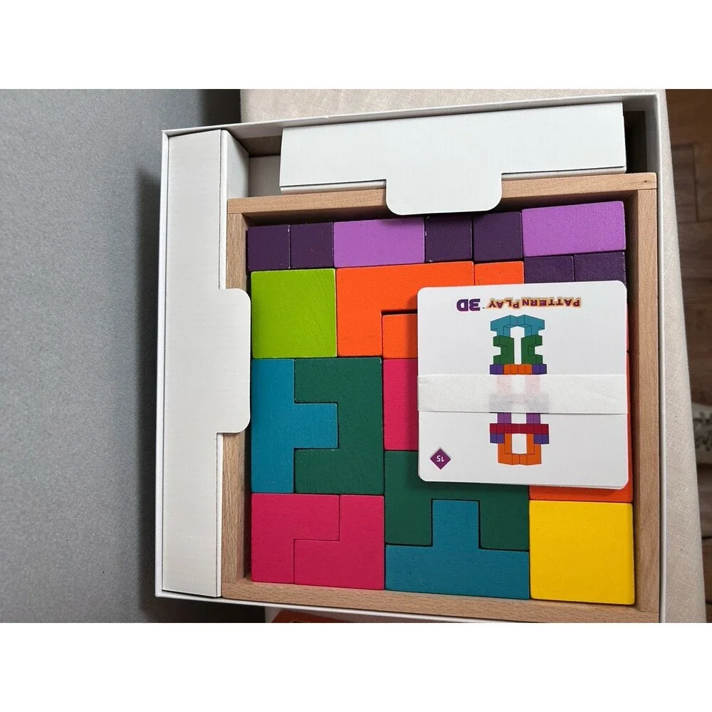 Mindware 3D Wood Brain Puzzle Pattern Play Build Stem Skills Educational Toy